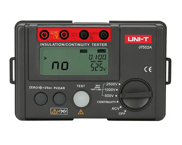 Tester pentru rezistenta de izolatie UNI-T UT502A, 30-6000VAC, accesorii incluse.