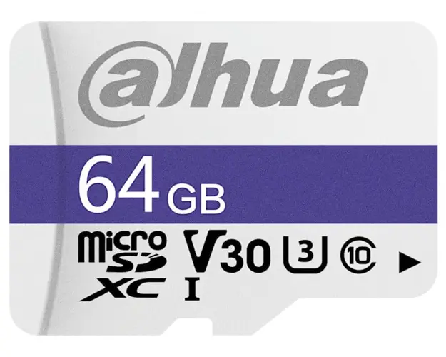 Card de memorie pentru stocare video Micro SD 64GB Clasa 10 Dahua, TF-C100/64GB