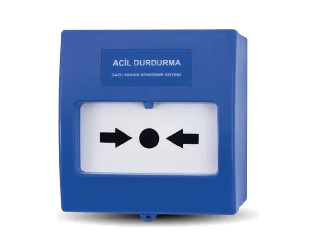 Buton de incendiu conventional resetabil, 5-30VDC, Contact NC/NO, IP30, albastru, TEKNIM TFB-3165B