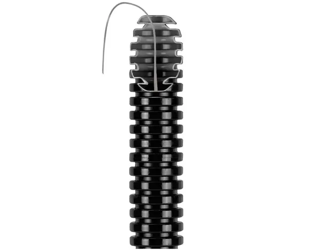 Tub Copex Riflat 16 mm, Cu fir de tragere, Rola 100m, Flexibil, Pliabil, Negru, gama FK15, PVC, Gewiss DX15116R