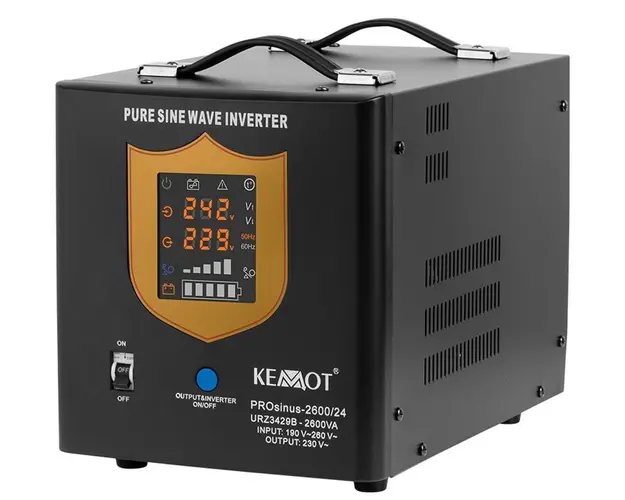 UPS pentru centrale termice, SINUS PUR, 2600VA, 1800W, 24V, Display LED, KEMOT, URZ3429B