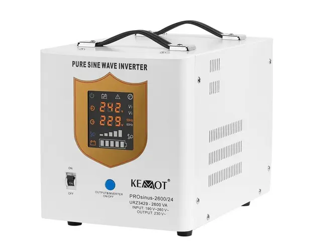 UPS pentru centrale termice, SINUS PUR, 2600VA, 1800W, 24V, Display LED, KEMOT, URZ3429