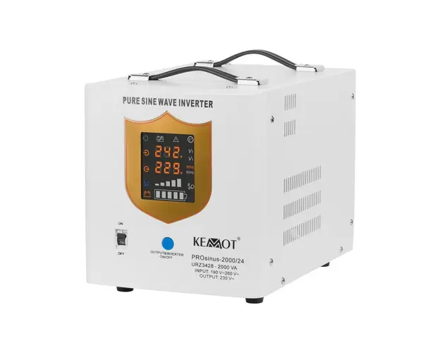 UPS pentru centrale termice, sinusoida pura, 2000VA 1400W, incarcare baterii 24V, 2x schuko, Kemot ProSinus, URZ3428