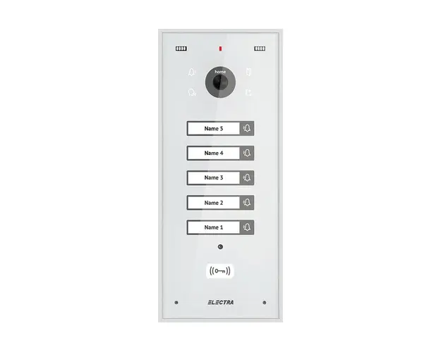 Post exterior videointerfon Electra VPH.05S03.ELWTL, 5 familii, montaj aparent, IP44, alb