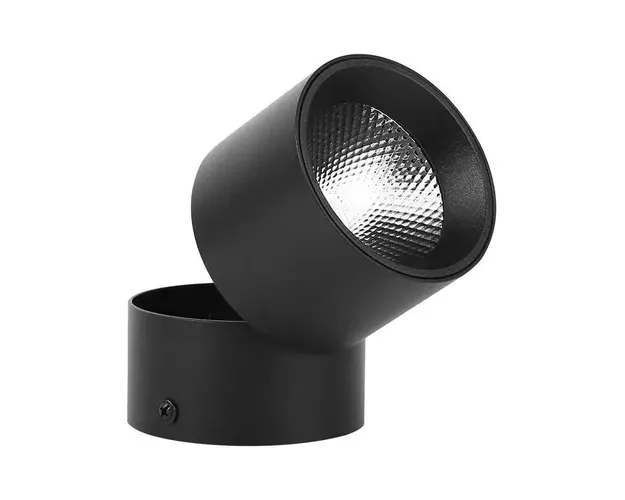 Aplica LED Techstar® AP, Putere 7W, Culoare Lumina 4500K, Diametru 6cm, CRI 80+, Corp Aluminiu, Reglabil 90, Negru