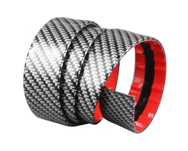 Banda Protectie Design Pentru Usa, Prag, Bara Tuning Auto Interior/Exterior Universala din Cauciuc Model Fibra de Carbon 2.5M