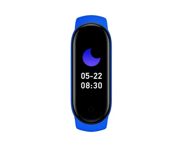 Bratara Fitness Techstar® M6, Ecran 0.96" inch, Bluetooth 4.2, IP66, Monitorizare Puls, Tensiune, Temperatura, Oxigen, Calitate Somn, Albastru