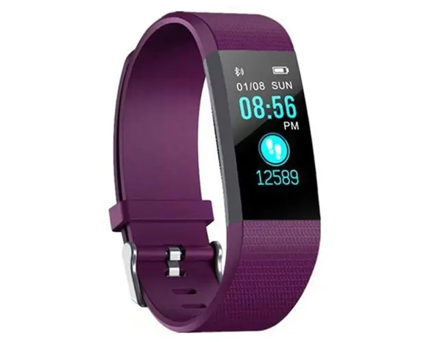 Bratara Smart Fitness Techstar® ID115 Plus Fitness, 0,95" OLED, BT4.0, Waterproof IP65, Monitorizare Puls, Tensiune, Mov