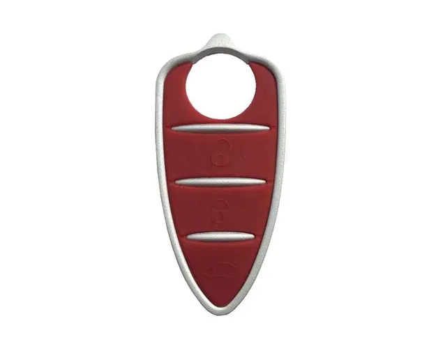 Butoane Cheie Auto Techstar® Alfa Romeo, 3 Butoane, Rosu + Argintiu, Silicon