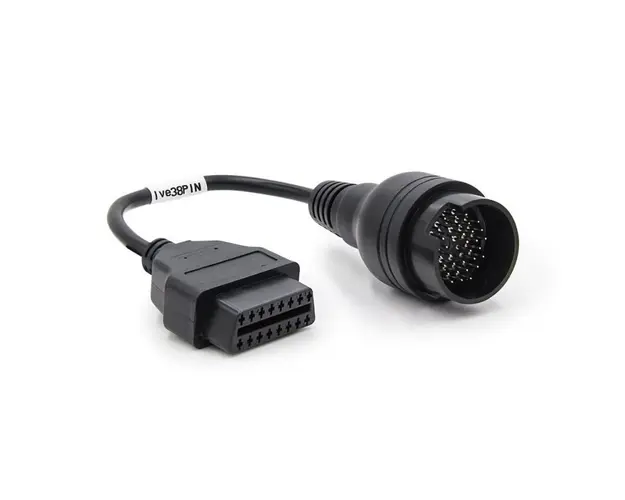 Cablu adaptor Techstar®, Aftermarket, Compabiil cu Utilitare IVECO, 38 Pin la OBD2 16 Pin