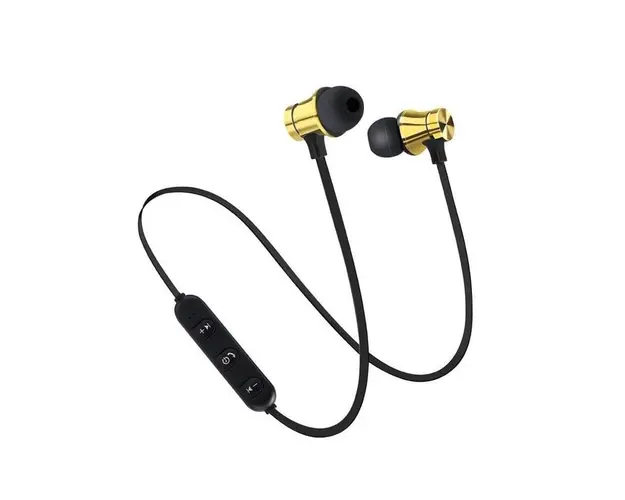 Casti Wireless Bluetooth Sport BT4, Waterproof, Tip In-Ear Headset, Microfon Incorporat, Auriu