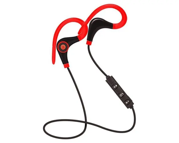 Casti Wireless Techstar® BT200, Bluetooth 4.1 ,HD Audio, Rezistente la Transpiratie, Comenzi pe Fir, Rosu