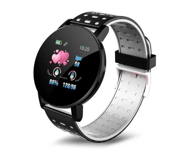 Ceas Smartwatch Techstar® 119 Gri, 1.3 inch IPS, Monitorizare Cardiaca, Tensiune. Oxigenare, Sedentary, Bluetooth, IP65