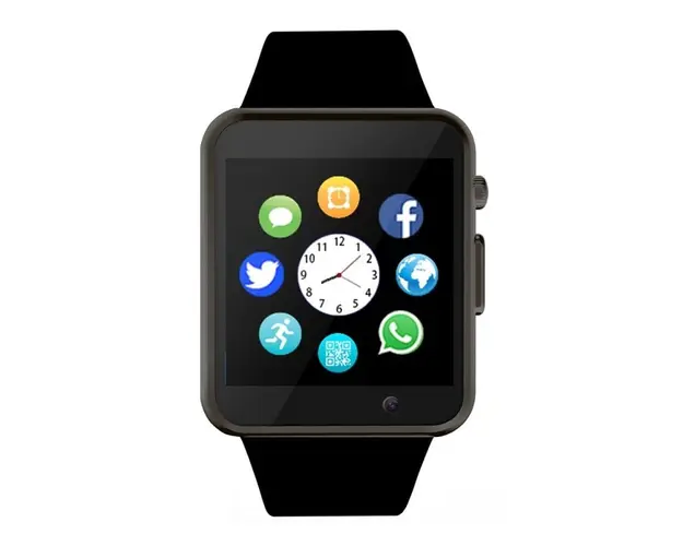 Ceas Smartwatch Techstar® A1, Camera Foto, Ecran 1.54inch, Bluetooth, Compatibil SIM si MicroSD, Apelare, Negru