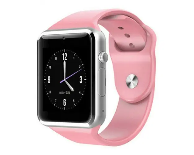 Ceas Smartwatch Techstar® A1, Camera Foto, Ecran 1.54inch, Bluetooth, Compatibil SIM si MicroSD, Apelare, Roz