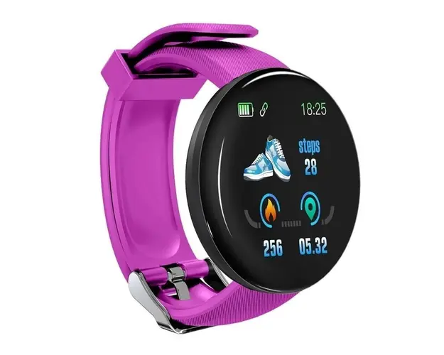 Ceas Smartwatch Techstar® D18, 1.3inch OLED, Bluetooth 4.0, Monitorizare Tensiune, Puls, Oxigenarea Sangelui, Waterproof IP65, Mov