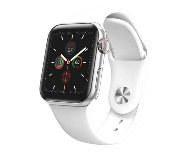 Ceas Smartwatch Techstar® W58Pro Argintiu, 1.3 inch IPS, Monitorizare Temperatura, Sedentarism, Bluetooth, IP65