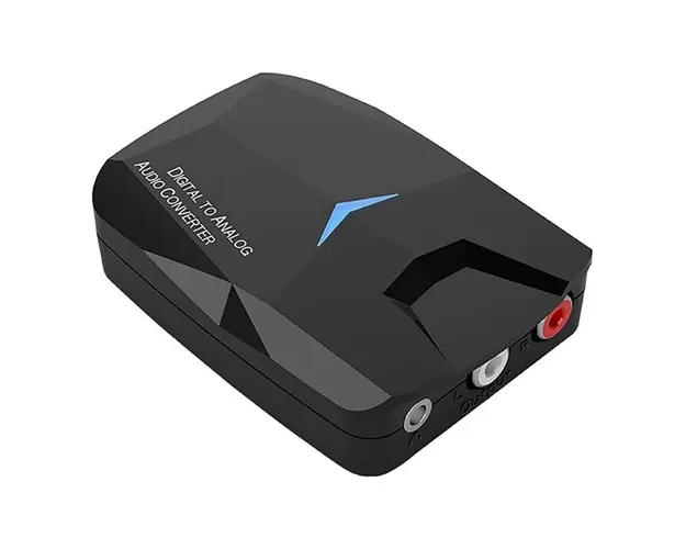 Convertor Audio Digital la Analog Techstar® M24, Compatibil Bluetooth 5.0, Cablu audio optic la RCA, Negru