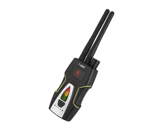 Detector Aparate Spionaj Techstar® T8000, Profesional, Detecteaza Camere, Microfoane, Localizatoare GPS, Reportofoane, Argintiu