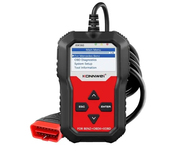 Diagnoza Dedicata, KONNWEI KW360, Pentru Mercedes Benz, Citire si Stergere Erori Dedicate, Programare Baterie, Interval Service, Adaptari, Live Data