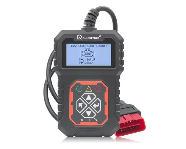 Dispozitiv de diagnosticare auto si citire coduri Quicklynks T31, OBD2, Afisaj LCD, DC 8-25V, Citire/Stergere Coduri si Check Engine, Negru