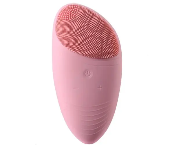 Dispozitiv Masaj, Curatare si Ingrijire Faciala Techstar® VSC101, Hipoalergenic, Curatare Ten in Profunzime, Masaj, 7 Trepte, Roz