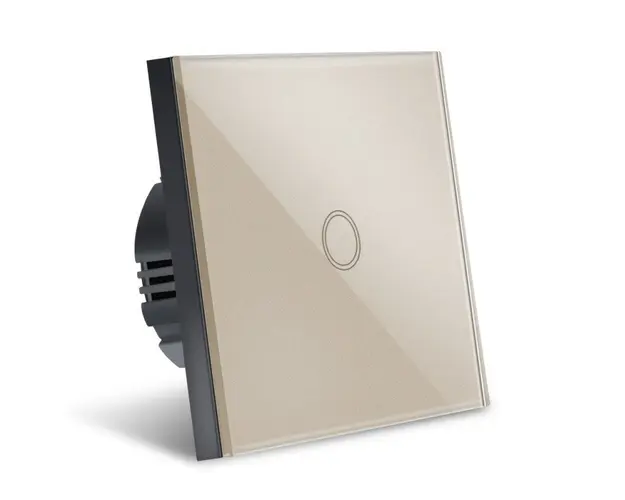 Intrerupator Touch Techstar®, Sticla Securizata, Design Modern, Iluminare LED, 1 Faza, Gold