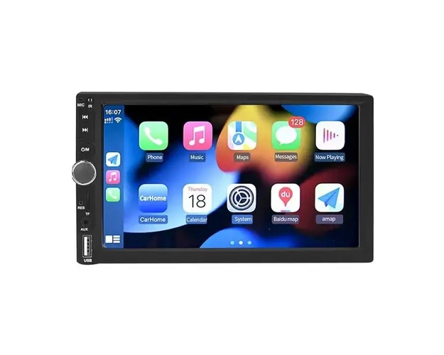 MP5 Player Techstar® 7028, 2DIN, Ecran HD Touch 7 inch, Camera Marsarier, Comenzi volan, MirrorLink, Bluetooth 4.2, AUX, USB, MicroSD, Negru