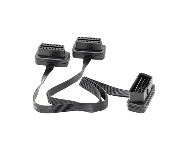 Prelungitor Cablu Techstar®, Adaptor Auto 2 in 1 la OBD2 16 Pin, 30cm