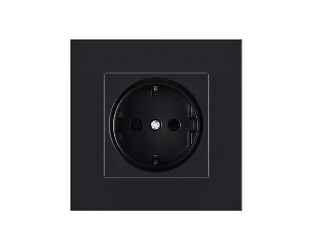 Priza Techstar® PC1, Simpla, Culoare Negru, Policarbonat, 16A