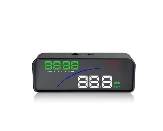 Proiector informatii de bord pe parbriz, Head Up Display Techstar® OBD II, P 9, display 3,6 inch, viteza vehiculului MPH/KMH, turatia motorului, temperatura apei, tensiunea bateriei, consumul de combustibil, kilometrajul calatoriei