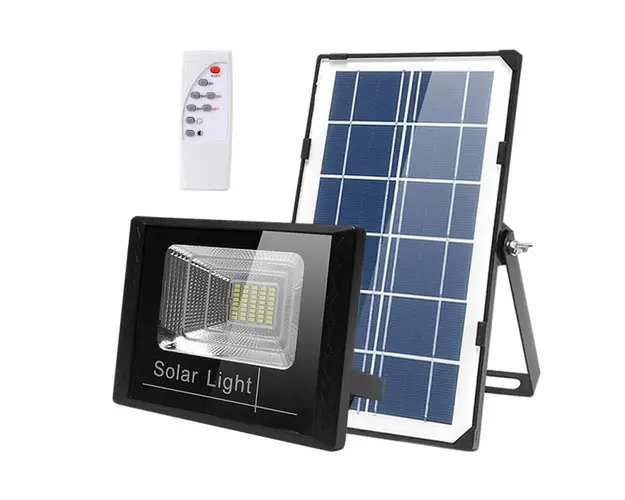 Proiector LED de Exterior Techstar®, 10W, Alimentare Panou Solar, Lumina Alb Rece 6500K, 900 lm, Luminozitate reglabila, Telecomanda, IP67, Negru