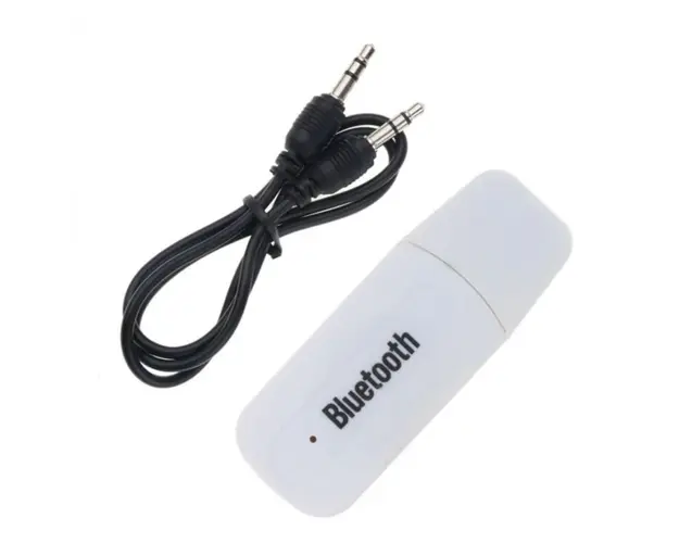 Receptor Audio Adaptor USB Techstar® A2DP cu Jack 3.5mm Transmitator AUX, Alb