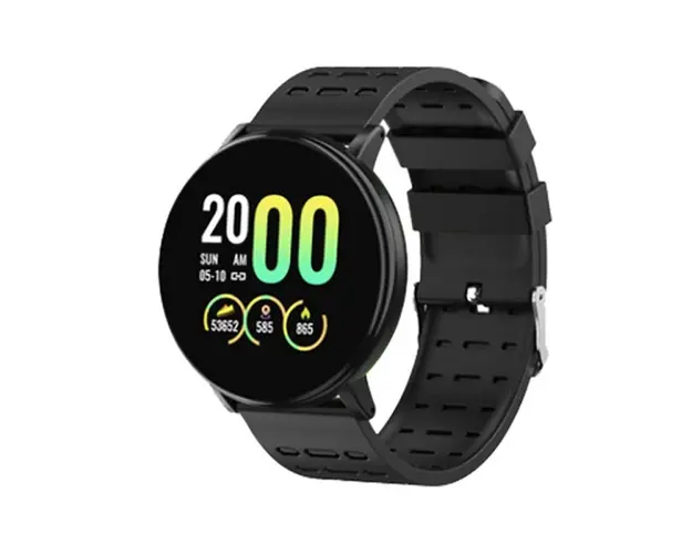 Resigilat Ceas Smartwatch Techstar® 119 Negru, Bluetooth, 1.3 inch IPS, Monitorizare Puls, Tensiune. Oxigenare, Sedentarism