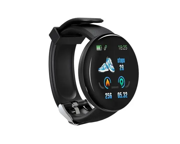 Resigilat Ceas Smartwatch Techstar® D18, 1.3inch OLED, Bluetooth 4.0, Monitorizare Tensiune, Puls, Oxigenarea Sangelui, Waterproof IP65, Negru