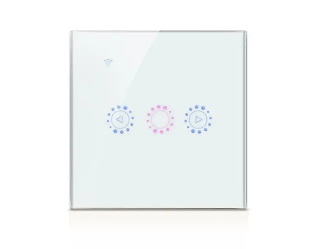 Resigilat Intrerupator Smart Touch Techstar®, Wireless 2.4GHz, Dimmer, Sticla Securizata, Design Modern, Iluminare LED, 1 Faza, cu NUL, Alb