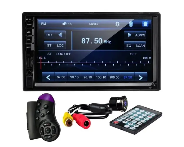 Resigilat MP5 Player Techstar® 7034, 2DIN, Camera Marsarier, Ecran HD Touch 7", Comenzi Volan, Telecomanda, MirrorLink, Bluetooth 4.2