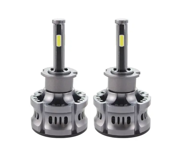 Resigilat Set 2 LED-uri Auto Techstar® N8, H3, 50w, 5500 Lumeni, 3000K-8000K, AUTO, 12-24 Volti, COB, Canbus, Radiator Aluminiu