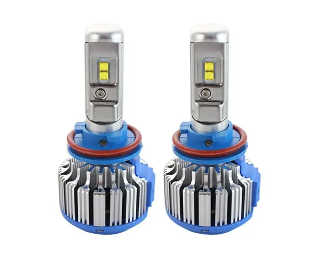 Resigilat Set 2 LED-uri Auto Techstar® T1, H11, 35w, 8000 Lumeni, 6000K, AUTO, 12-24 Volti, CREE, Canbus, Radiator Aluminiu
