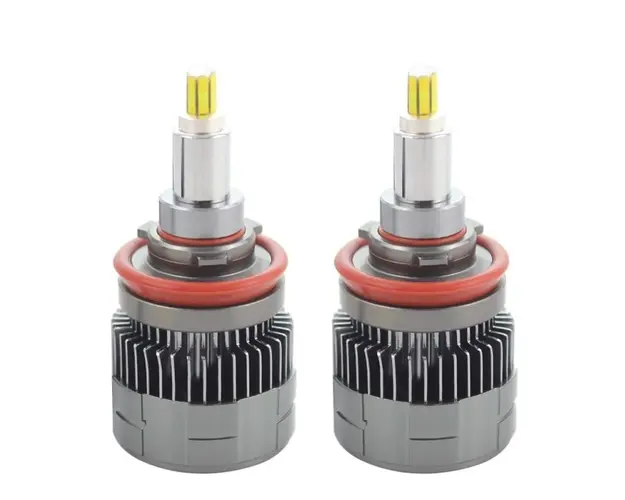 Set 2 LED-uri Auto Techstar® 360, H11, 45w, 6000 Lumeni, 6500K, AUTO, 12-24 Volti, CSP, Canbus, Miez Cupru, Radiator Aluminiu
