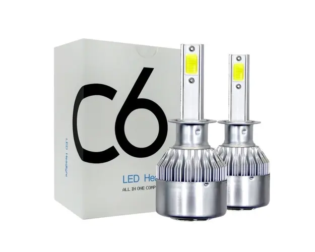 Set 2 LED-Uri Auto Techstar® C6, H1, 36w, 3800 Lumeni, 6500K, AUTO, 12-24 Volti, COB