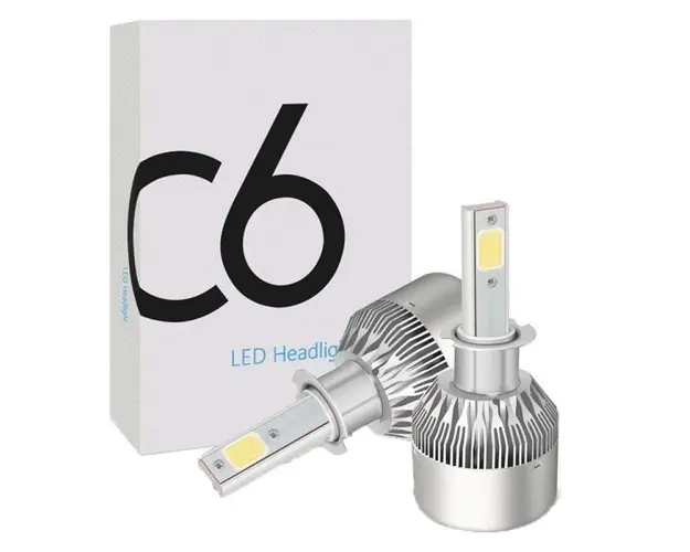 Set 2 LED-uri Auto Techstar® C6, H3, 36w, 3800 Lumeni, 6500K, AUTO, 12-24 Volti, COB