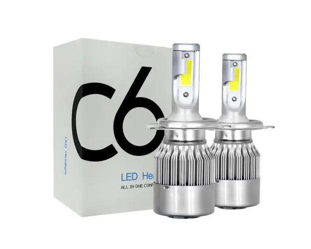 Set 2 LED-uri Auto Techstar® C6, H4, 36w, 3800 Lumeni, 6500K, AUTO, 12-24 Volti, COB