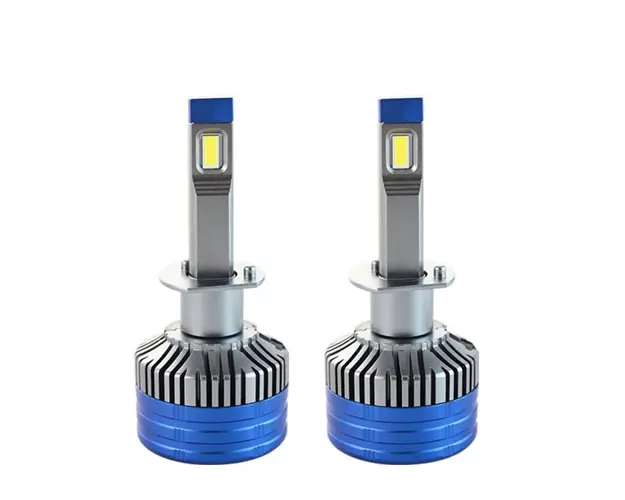 Set 2 LED-uri Auto Techstar® K11, H1, 55w, 8000 Lumeni, 6500K, AUTO, 12-24 Volti, CSP, Canbus, Miez Cupru, Radiator Aluminiu