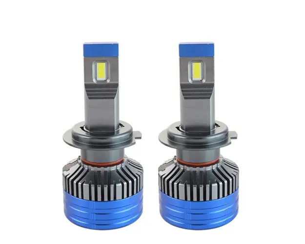 Set 2 LED-uri Auto Techstar® K11, H7, 55w, 8000 Lumeni, 6500K, AUTO, 12-24 Volti, CSP, Canbus, Miez Cupru, Radiator Aluminiu