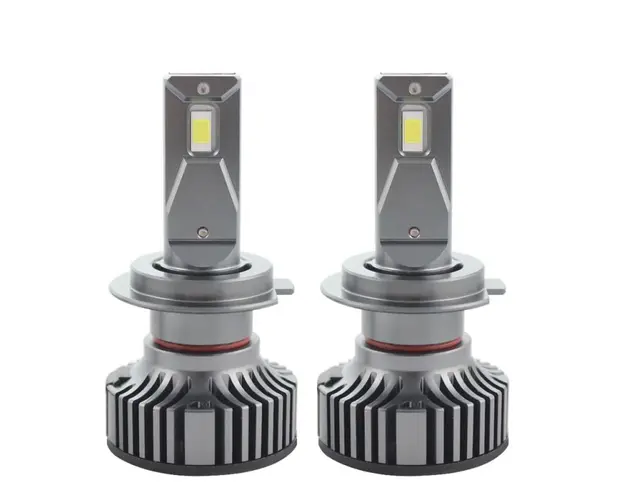 Set 2 LED-uri Auto Techstar® K9, H7, 50w, 6000 Lumeni, 6500K, AUTO, 12-24 Volti, CSP, Canbus, Miez Cupru, Radiator Aluminiu