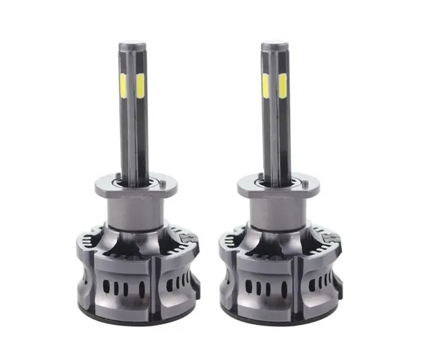 Set 2 LED-uri Auto Techstar® N8, H1, 50w, 5500 Lumeni, 3000K-8000K, AUTO, 12-24 Volti, COB, Canbus, Radiator Aluminiu, 3 Nuante
