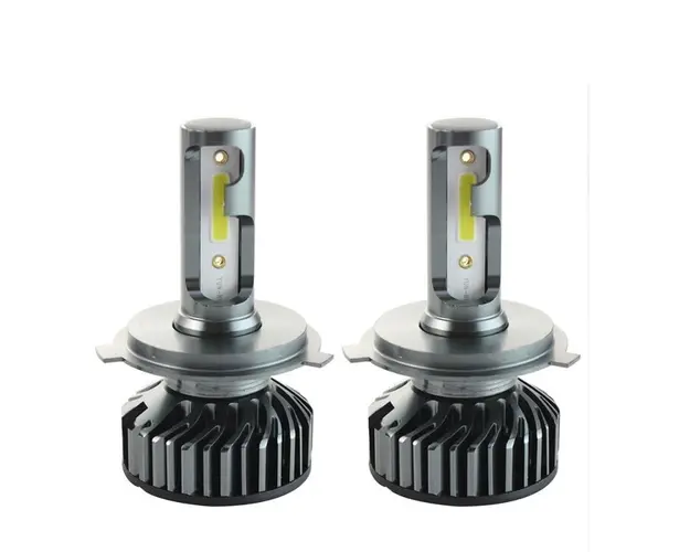 Set 2 LED-uri Auto Techstar® P1, H4, 36w, 4000 Lumeni, 6500K, AUTO, 12-24 Volti, DOB, Canbus, Miez Cupru, Radiator Aluminiu, Argintiu