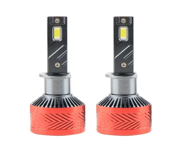 Set 2 LED-Uri Auto Techstar® P14, H1, 120W, 18000 Lumeni, 6000K, 12-24V, Unghi Fascicul 360, CSP 3570, Canbus, Radiator Aluminiu, Racire Cooling Tech, Argintiu