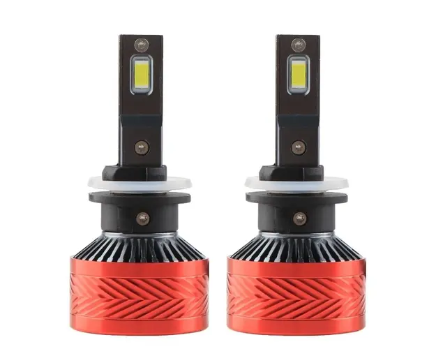 Set 2 LED-Uri Auto Techstar® P14, H13, 120W, 18000 Lumeni, 6000K, 12-24V, Unghi Fascicul 360, CSP 3570, Canbus, Radiator Aluminiu, Racire Cooling Tech, Argintiu